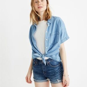 Madewell High-Rise Denim Shorts in Glenoaks Wash: Cutoff Edition SZ 29